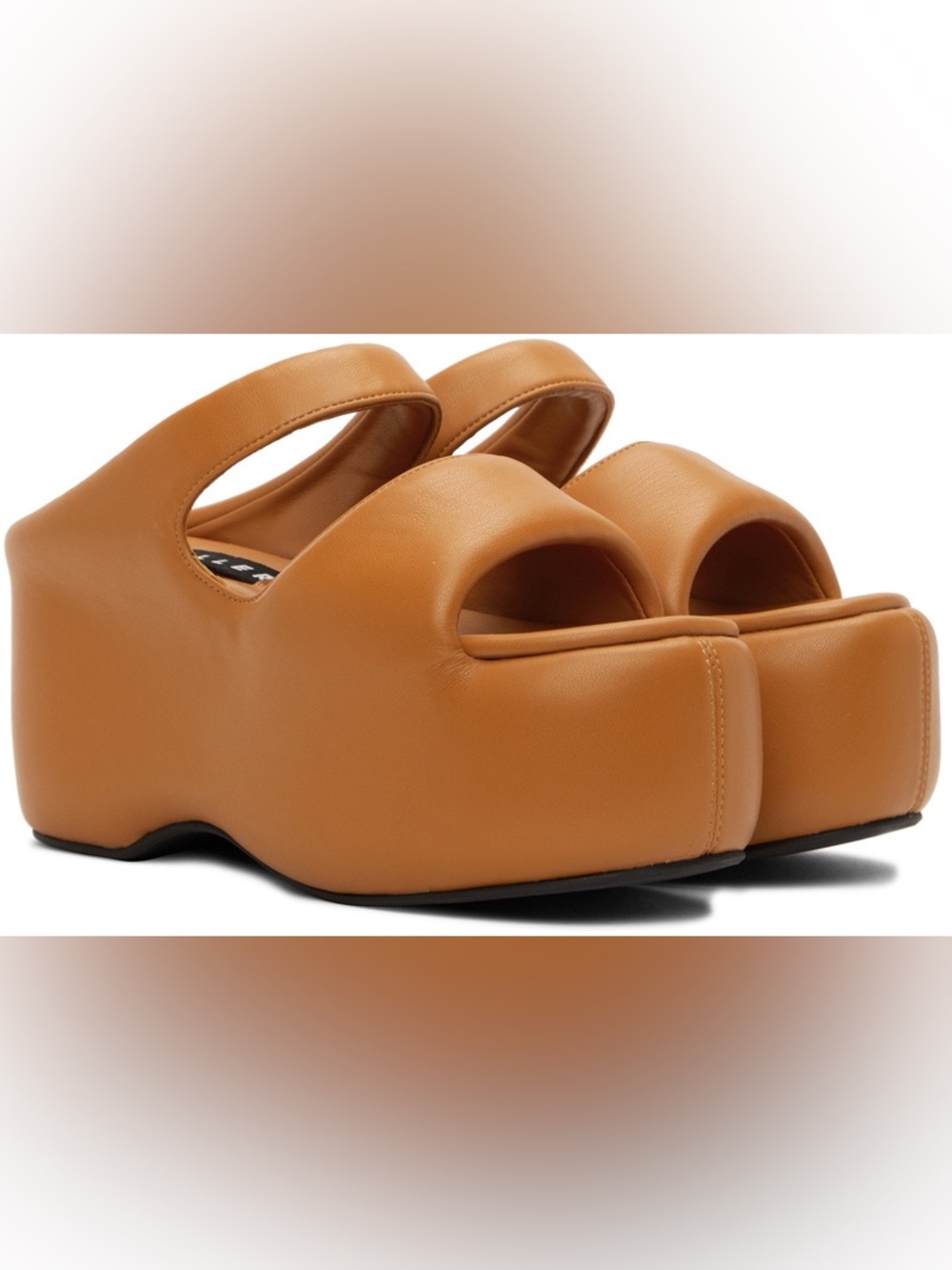 Viral Simon Miller Bubble Vegan Leather Platform Sandals - Caramel Size 9 (39)